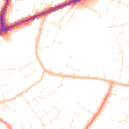 Daytime road noise heatmap for TA1 5DG