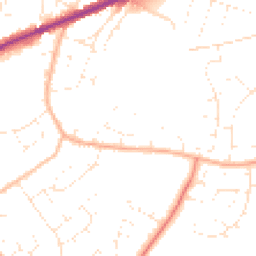 Daytime road noise heatmap for TA1 5DH