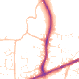 Daytime road noise heatmap for TA1 5DZ