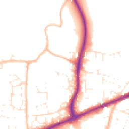 Daytime road noise heatmap for TA1 5EA
