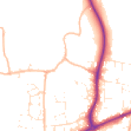 Daytime road noise heatmap for TA1 5EB