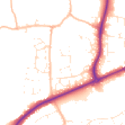 Daytime road noise heatmap for TA1 5ES