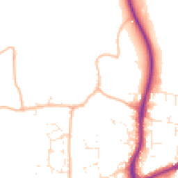 Daytime road noise heatmap for TA1 5ET