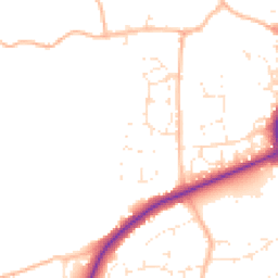 Daytime road noise heatmap for TA1 5FD