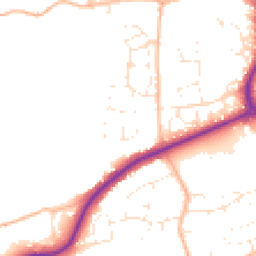 Daytime road noise heatmap for TA1 5FF