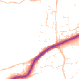 Daytime road noise heatmap for TA1 5FH