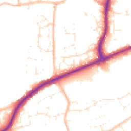 Daytime road noise heatmap for TA1 5HD