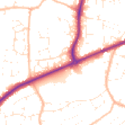 Daytime road noise heatmap for TA1 5HE