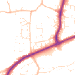 Daytime road noise heatmap for TA1 5HQ