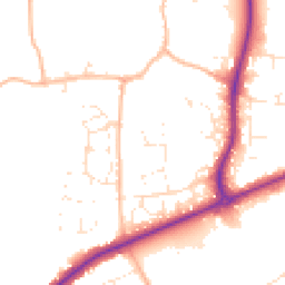 Daytime road noise heatmap for TA1 5HW