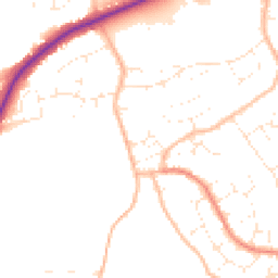 Daytime road noise heatmap for TA1 5HZ