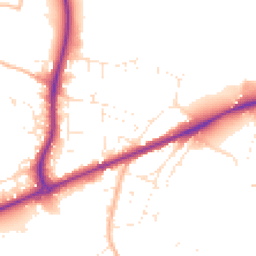 Daytime road noise heatmap for TA1 5LH