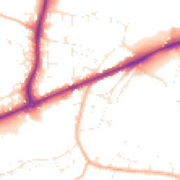 Daytime road noise heatmap for TA1 5NH