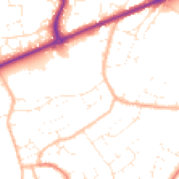 Daytime road noise heatmap for TA1 5PD