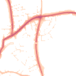 Daytime road noise heatmap for TA10 9SZ