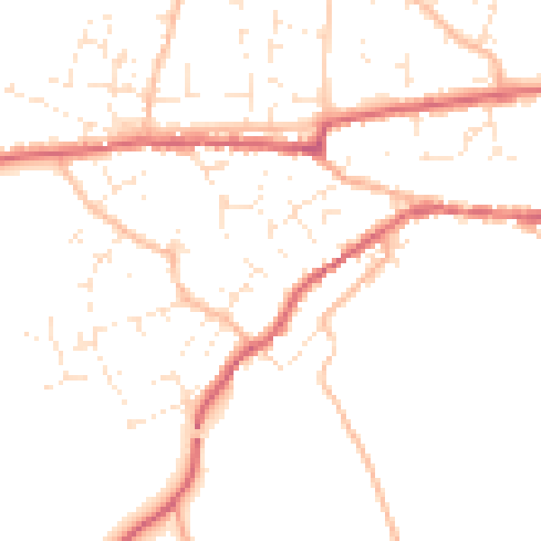 Daytime road noise heatmap for TA11 6AP
