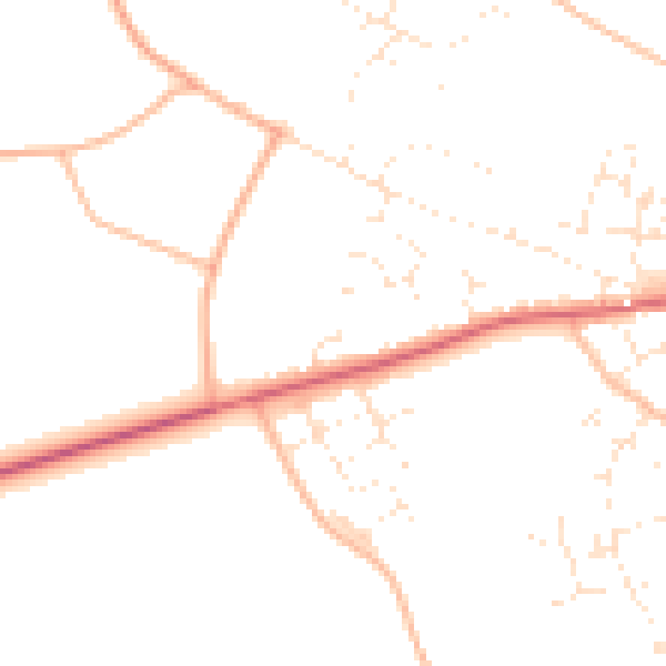 Daytime road noise heatmap for TA11 6AS