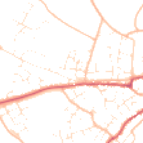 Daytime road noise heatmap for TA11 6AU