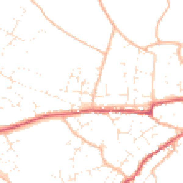 Daytime road noise heatmap for TA11 6AW