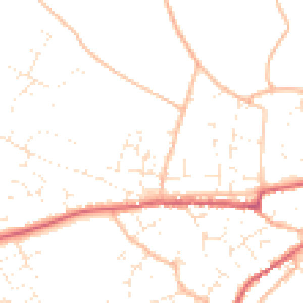 Daytime road noise heatmap for TA11 6AX