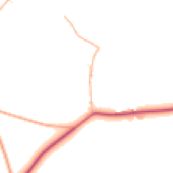 Daytime road noise heatmap for TA11 6BB
