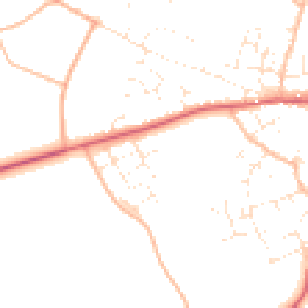 Daytime road noise heatmap for TA11 6BQ