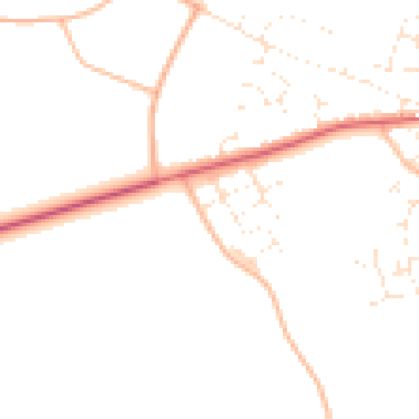 Daytime road noise heatmap for TA11 6DN