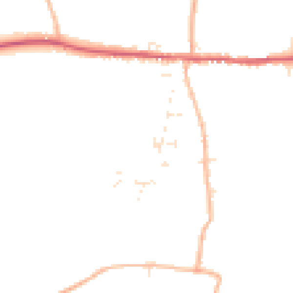 Daytime road noise heatmap for TA11 6EX