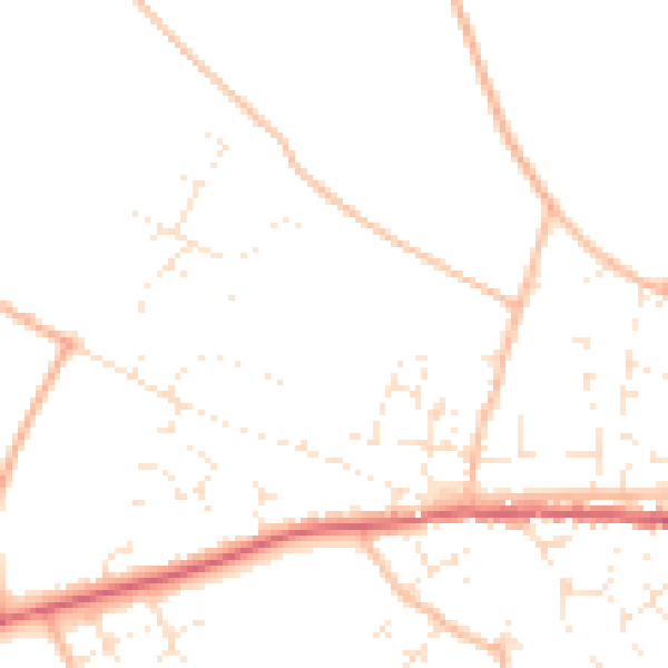 Daytime road noise heatmap for TA11 6FT