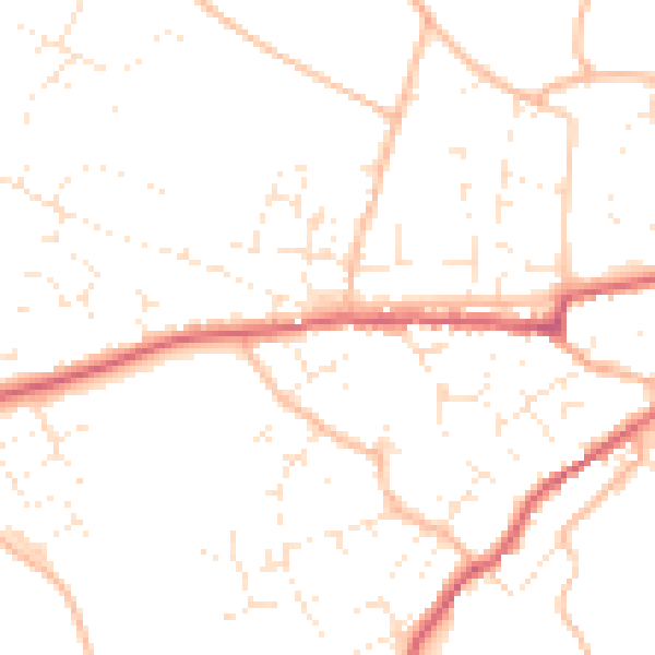 Daytime road noise heatmap for TA11 6HJ