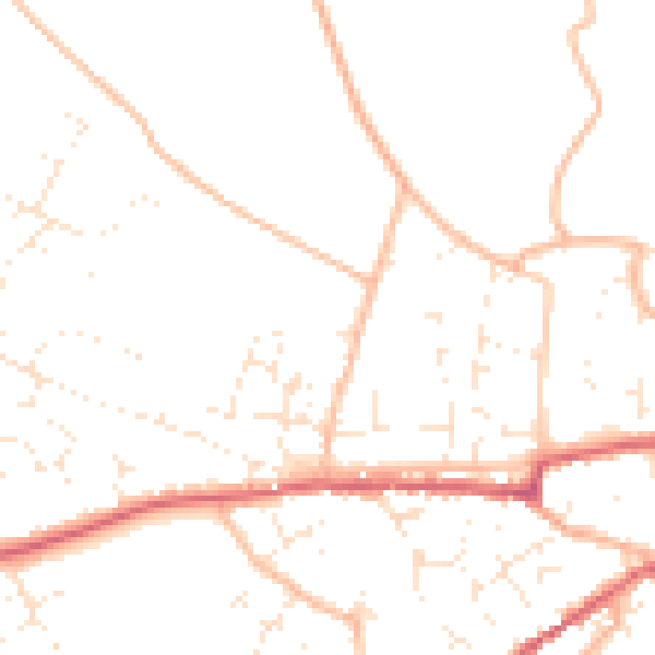 Daytime road noise heatmap for TA11 6JJ