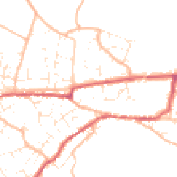 Daytime road noise heatmap for TA11 6JY