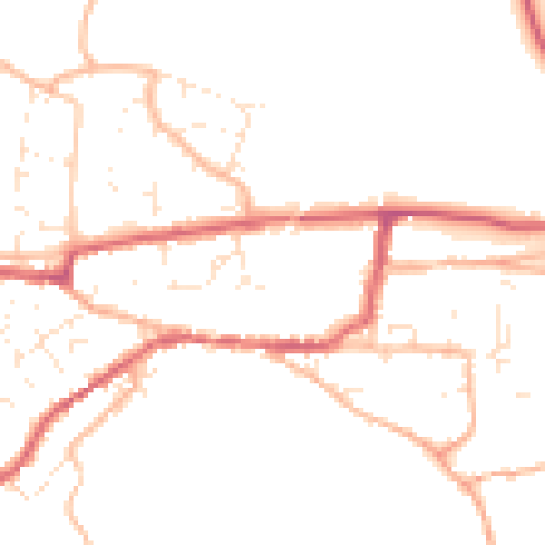 Daytime road noise heatmap for TA11 6LW