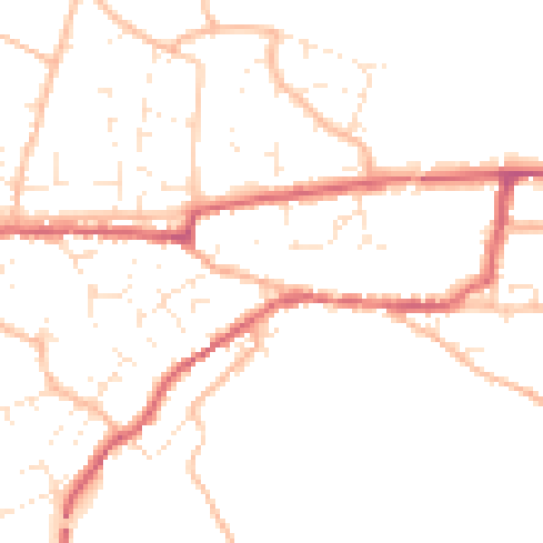 Daytime road noise heatmap for TA11 6NB
