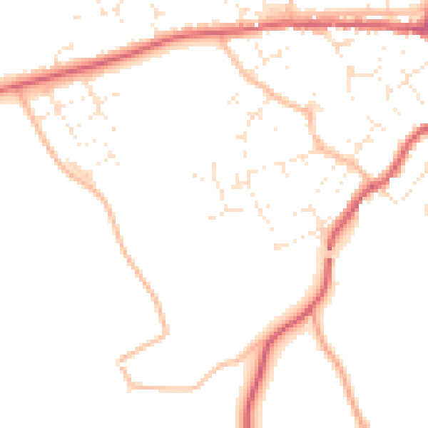 Daytime road noise heatmap for TA11 6PL