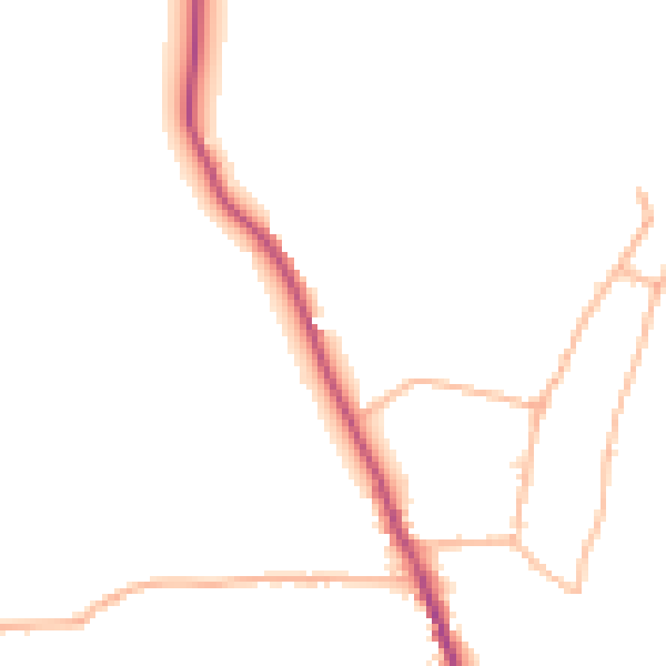 Daytime road noise heatmap for TA11 6PU
