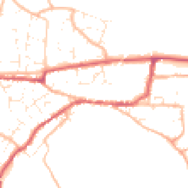 Daytime road noise heatmap for TA11 6QQ
