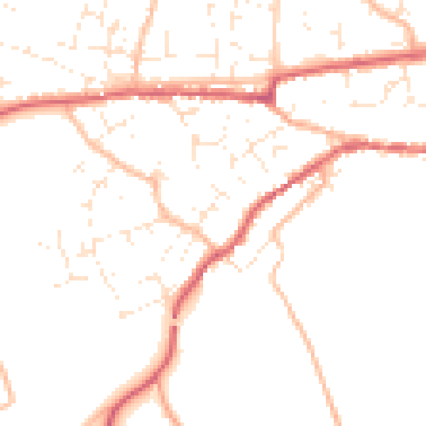 Daytime road noise heatmap for TA11 6RA