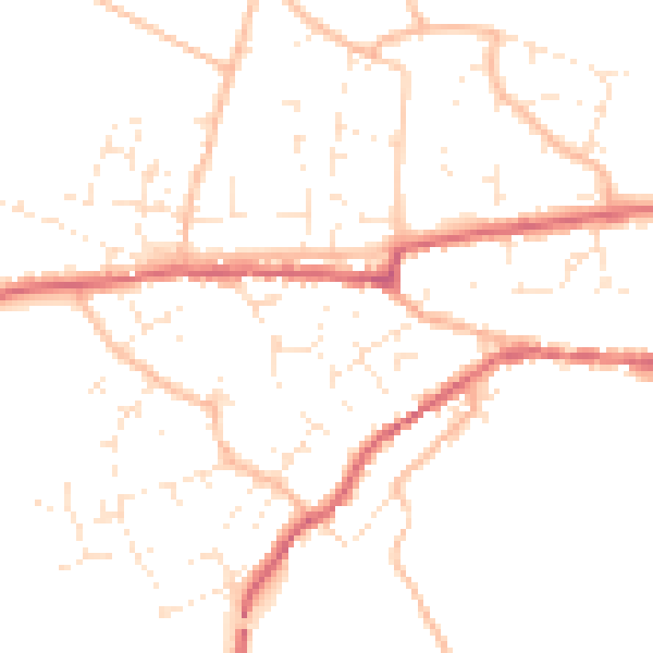 Daytime road noise heatmap for TA11 6RL
