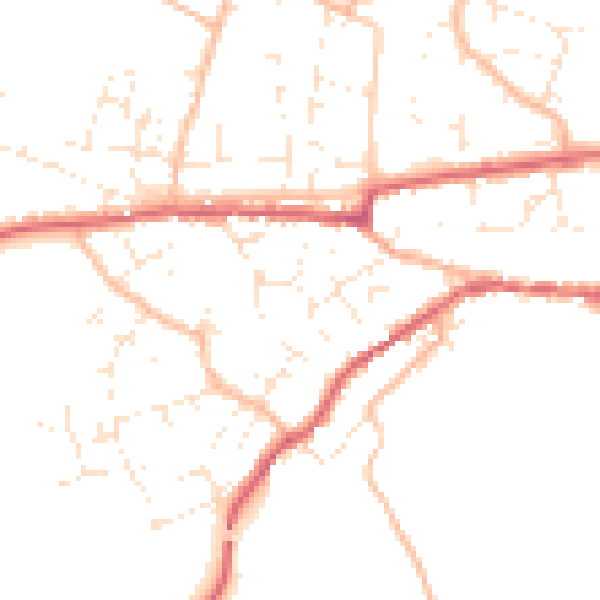 Daytime road noise heatmap for TA11 6RN
