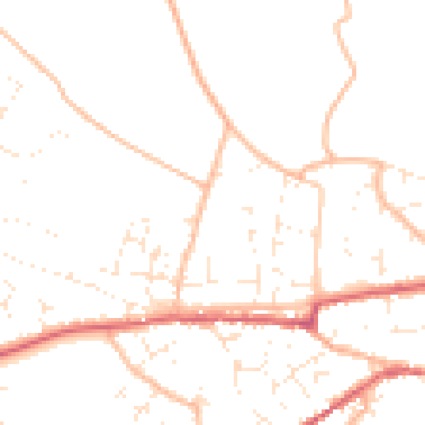 Daytime road noise heatmap for TA11 6TA