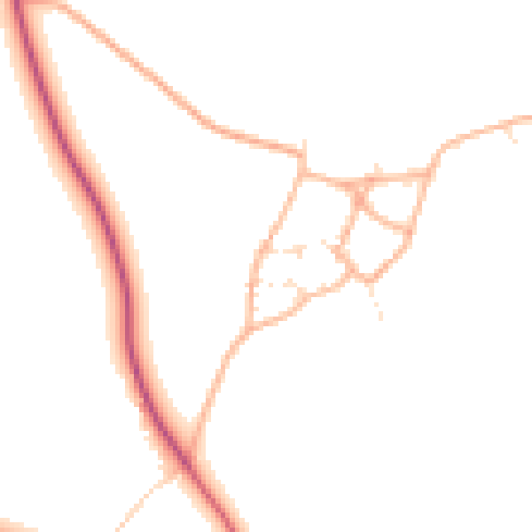 Daytime road noise heatmap for TA11 7JU