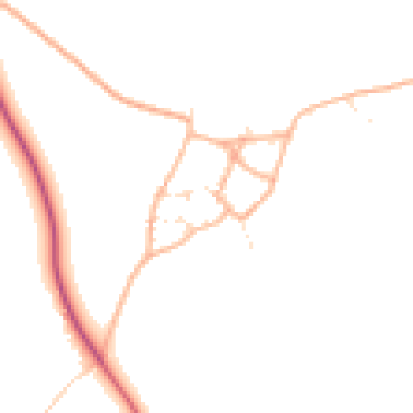 Daytime road noise heatmap for TA11 7LN