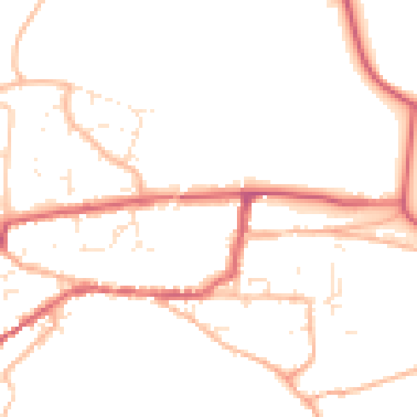 Daytime road noise heatmap for TA11 7PD