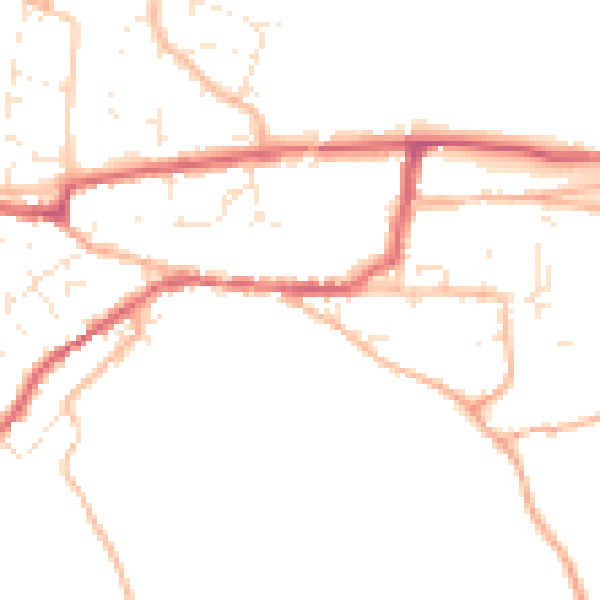 Daytime road noise heatmap for TA11 7PS