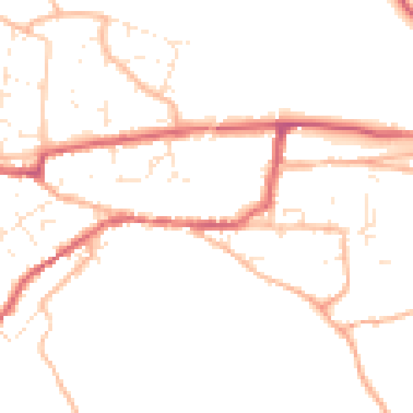 Daytime road noise heatmap for TA11 7PY