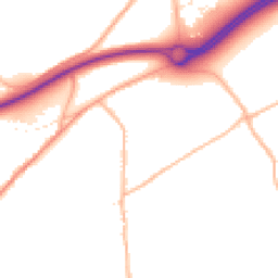 Daytime road noise heatmap for TA13 5FA