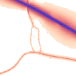 Daytime road noise heatmap for TA19 9EF