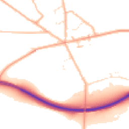 Daytime road noise heatmap for TA19 9QL
