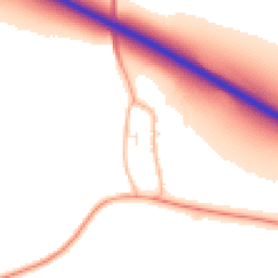Daytime road noise heatmap for TA19 9TA